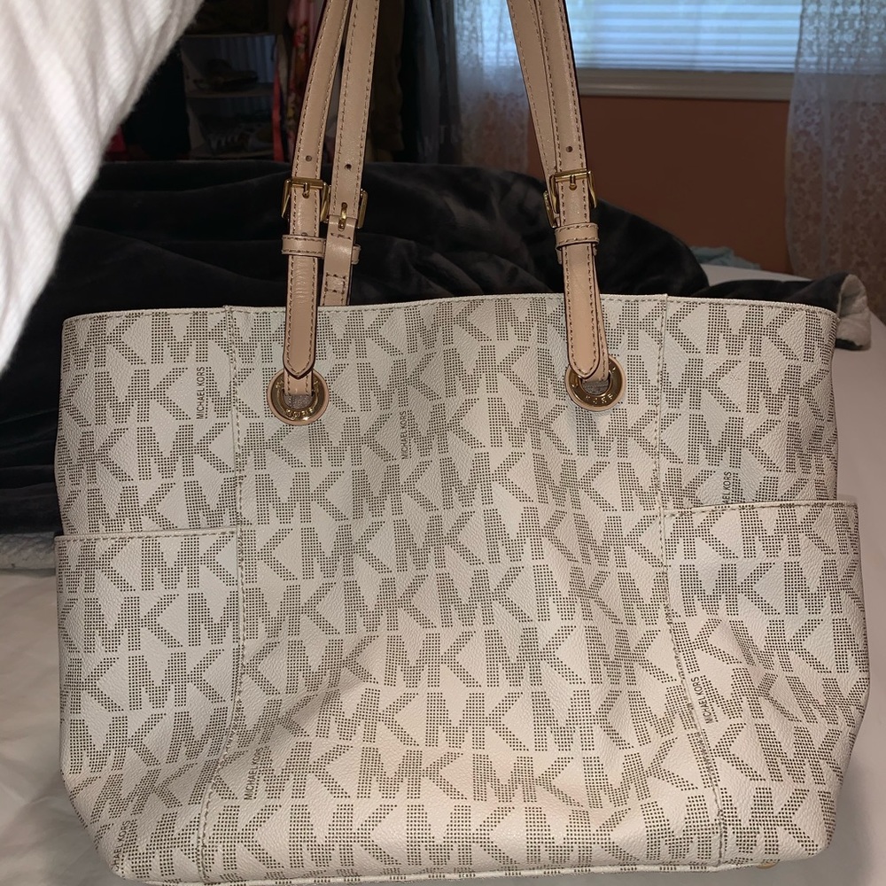 Michael Kors Jet Set logo Tote — white